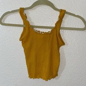 Mustard Yellow Cropped Tank Top